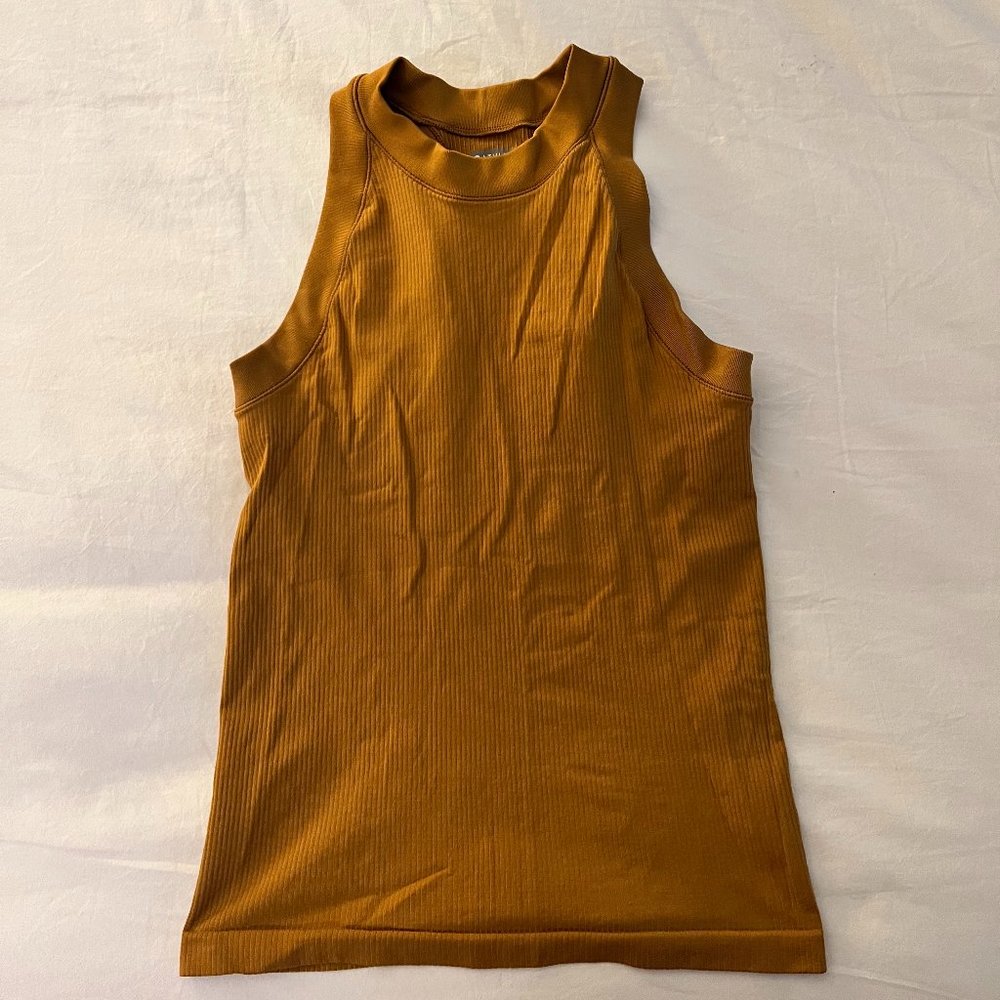 Athleta - Ribbed - Gold - Racerback Tank - S